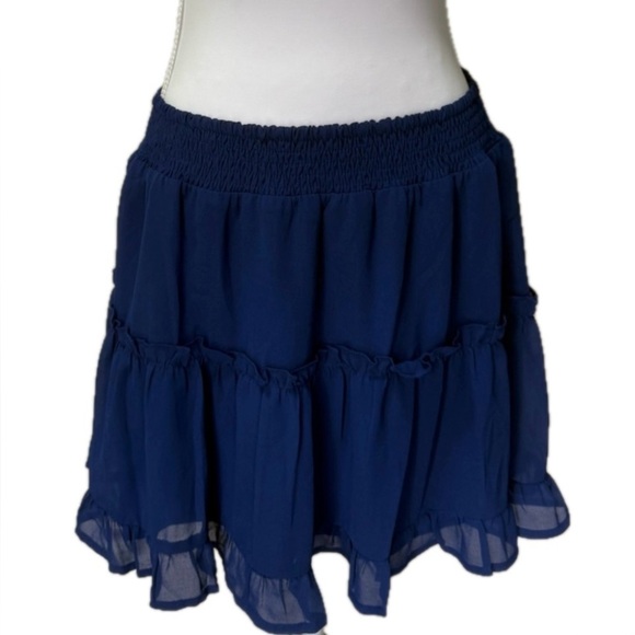Le Lis Dresses & Skirts - LE LIS COLLECTION BLUE RUFFLE MINI  SKIRT
